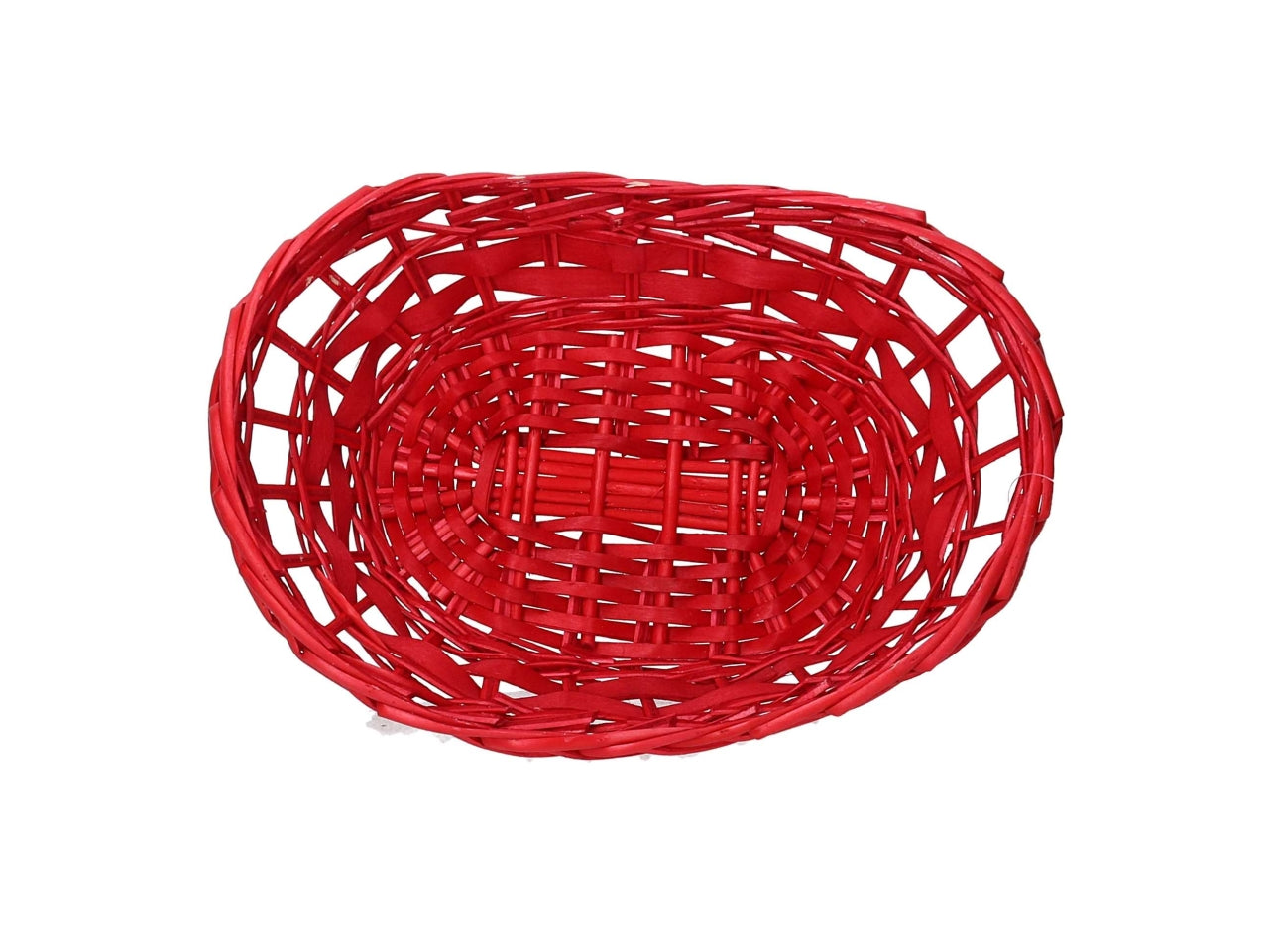 Cesta in vimini ovale 36x24xh8/12cm rosso