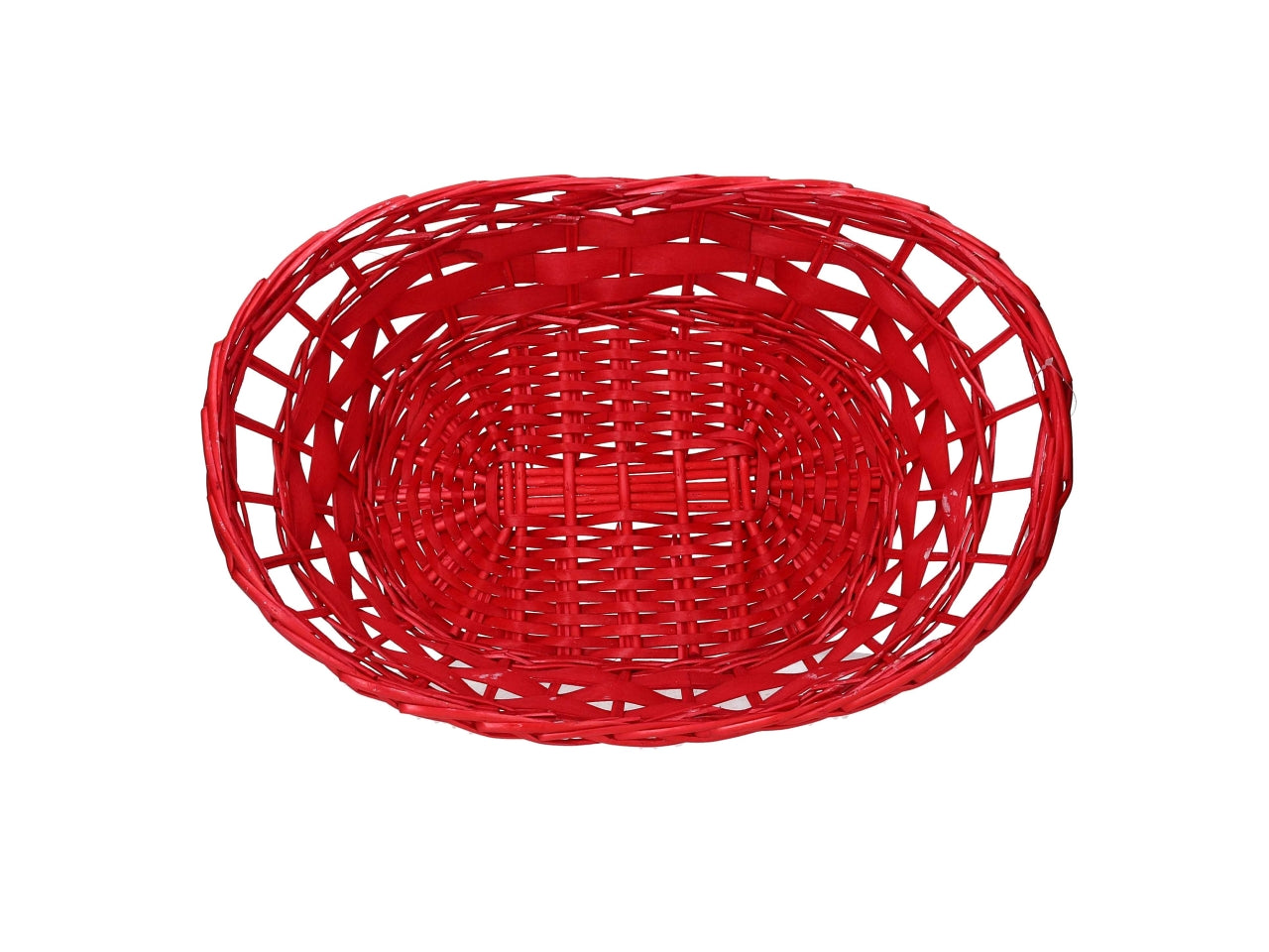 Cesta in vimini ovale 50x36xh12/17cm rosso