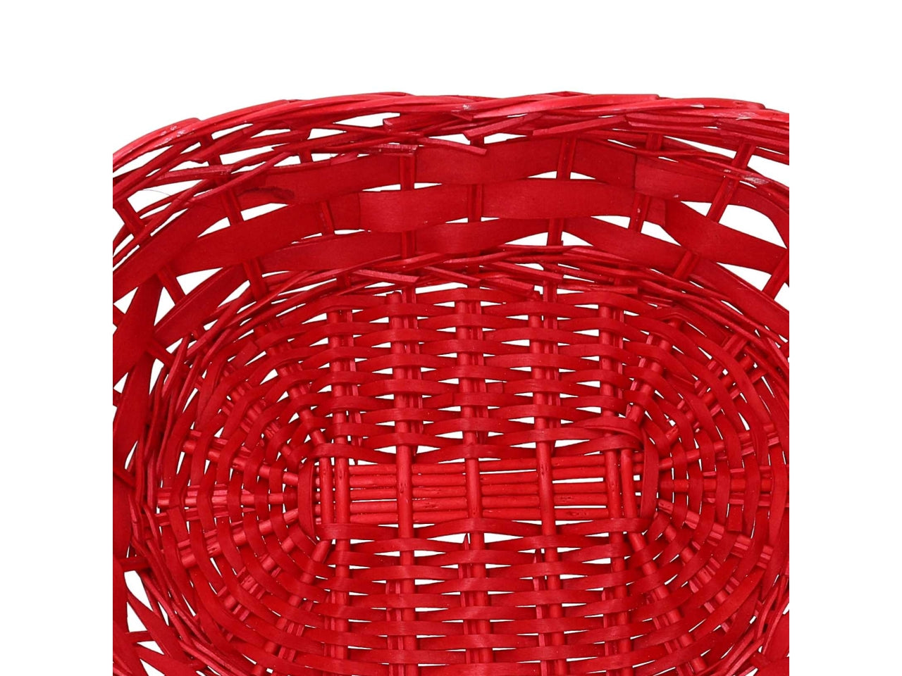 Cesta in vimini ovale 50x36xh12/17cm rosso