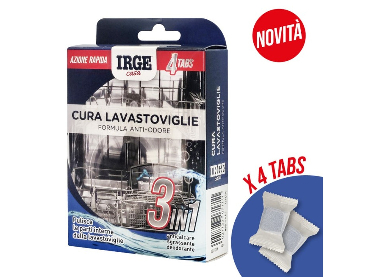 Tabs per pulizia lavastoviglie, set 4tabs