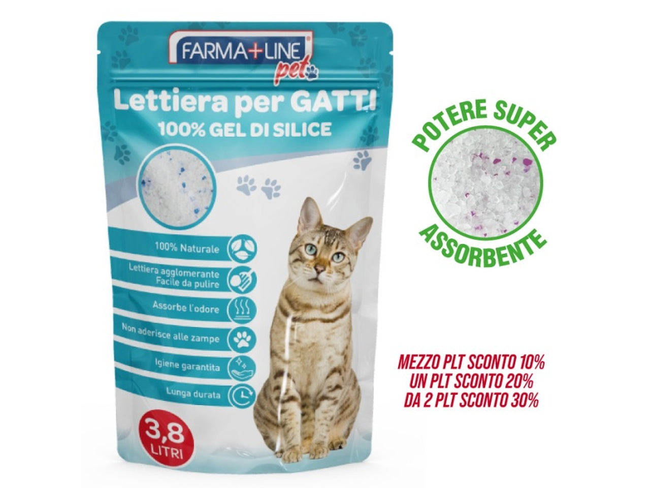 Lettiera gatti gel di silice 3,8l$ $
