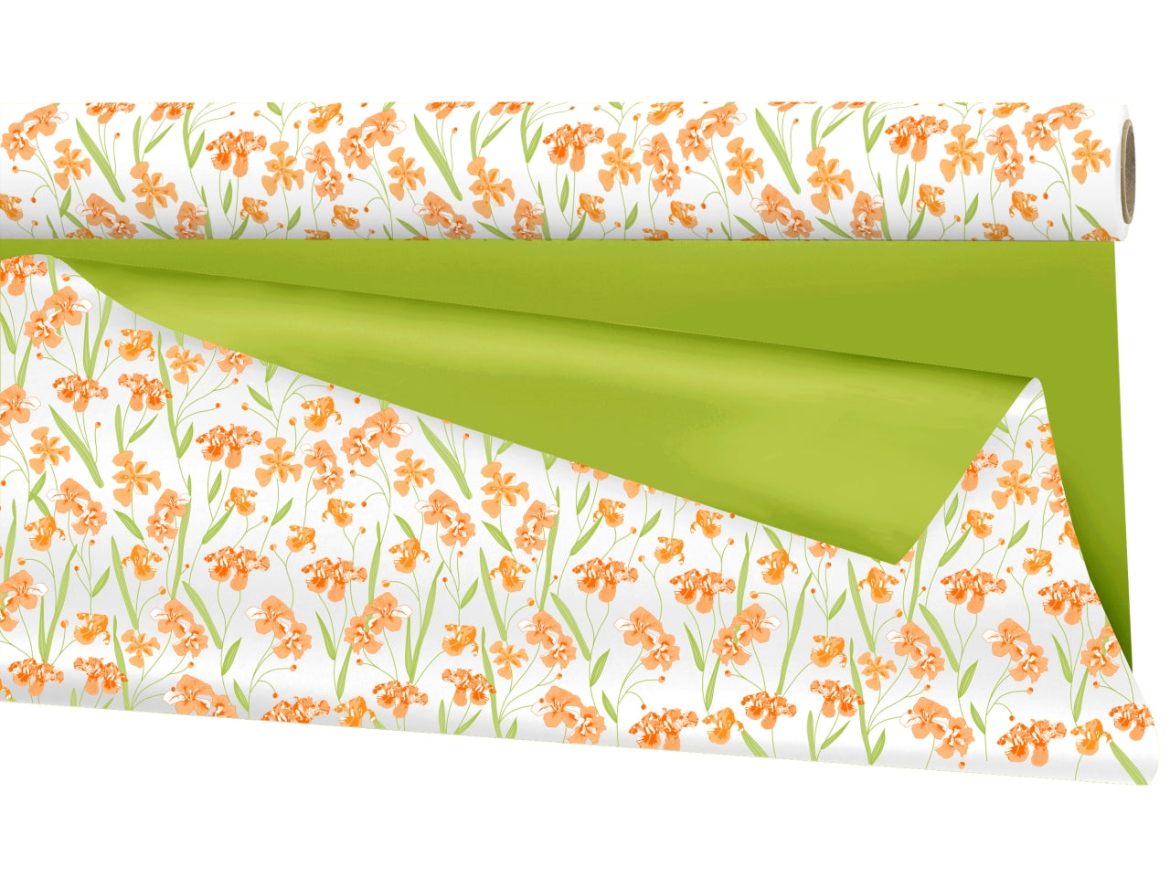 Bobina aube duomat in ppl con fiori doble face verde 79cmx25mt