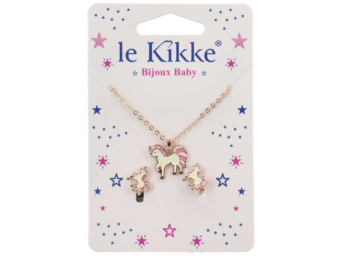 Collana e orecchini unicorn