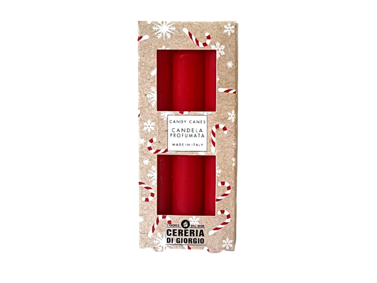 Candela pocket season 12,5cm in confezione da 3 pezzi profumazione candy canes rossa