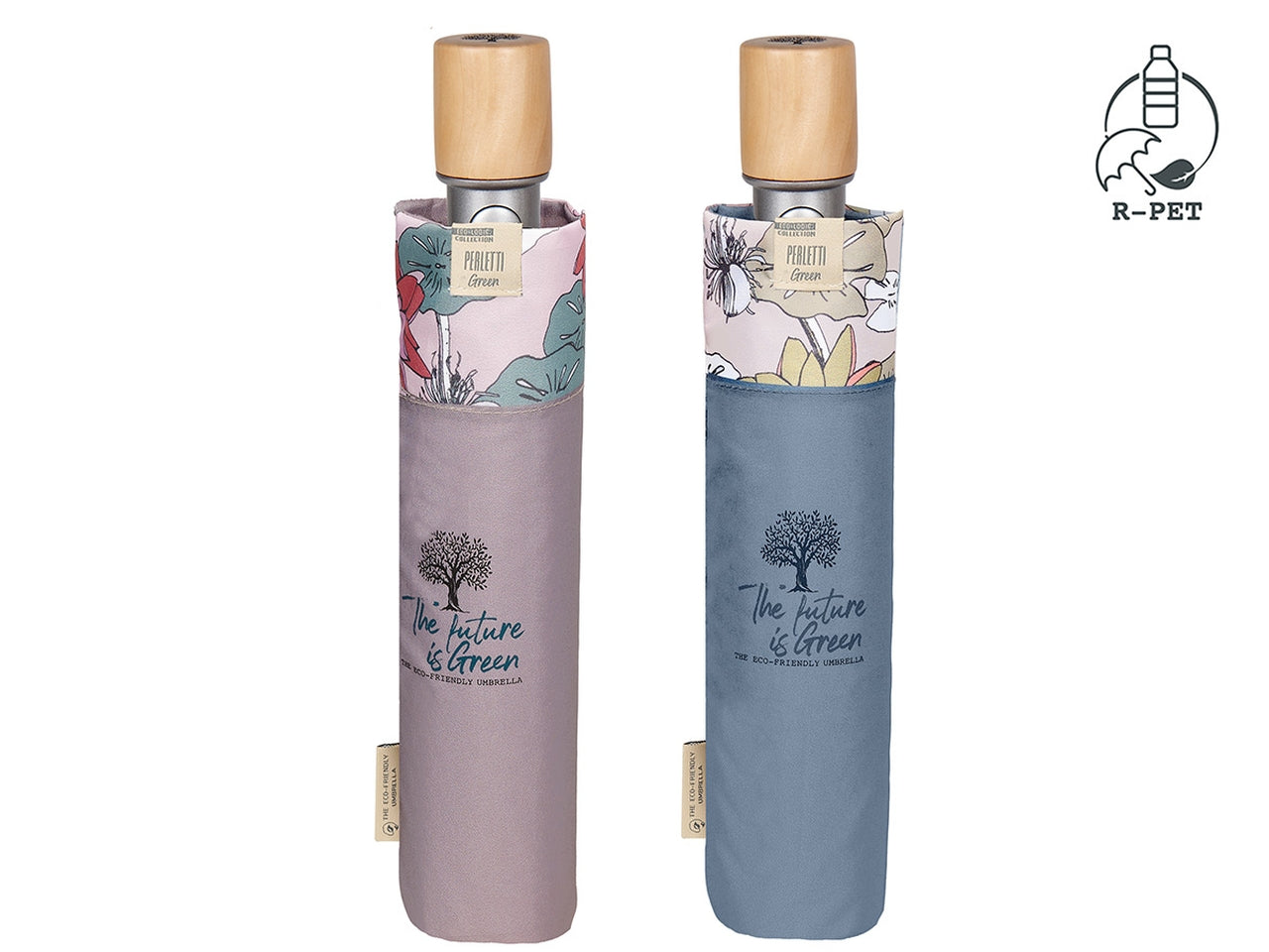 Ombrello donna mini 54cm automatico con bordo loto