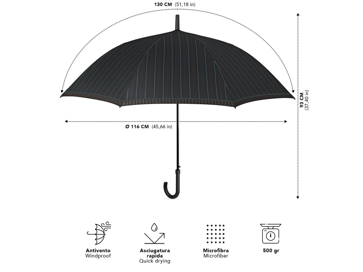Ombrello uomo. 65cm golf automatico rigato