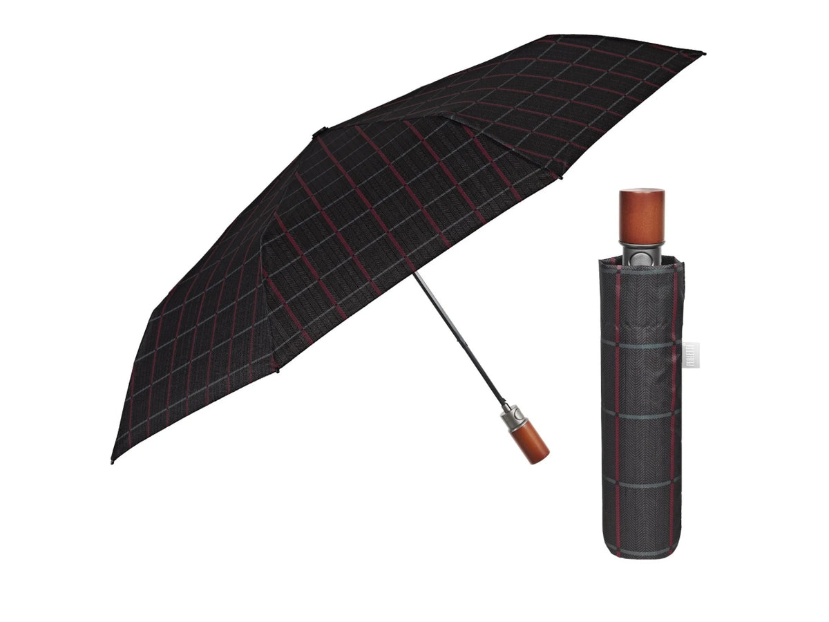 Ombrello uomo mini 54cm automatico scozzese imp.legno