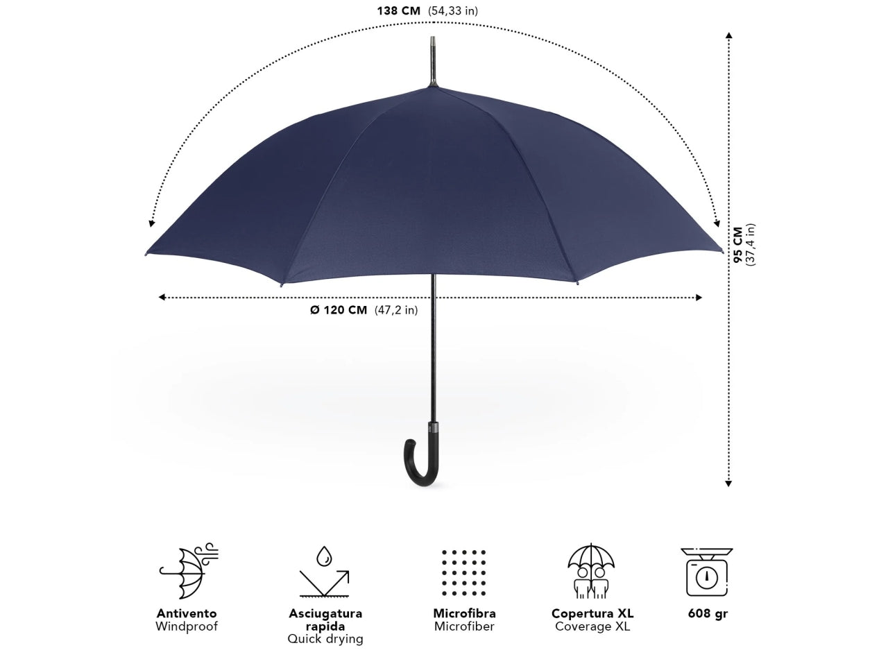 Ombrello uomo 69cm golf automatico light unito technology