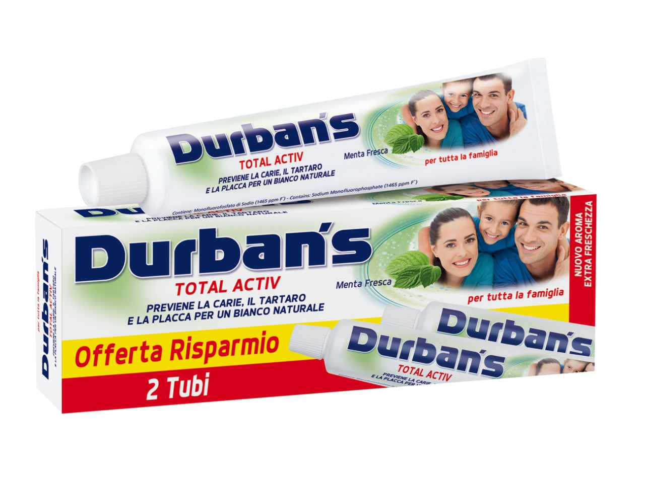 Dentifricio Durban's total activ 2 flaconi da 75ml