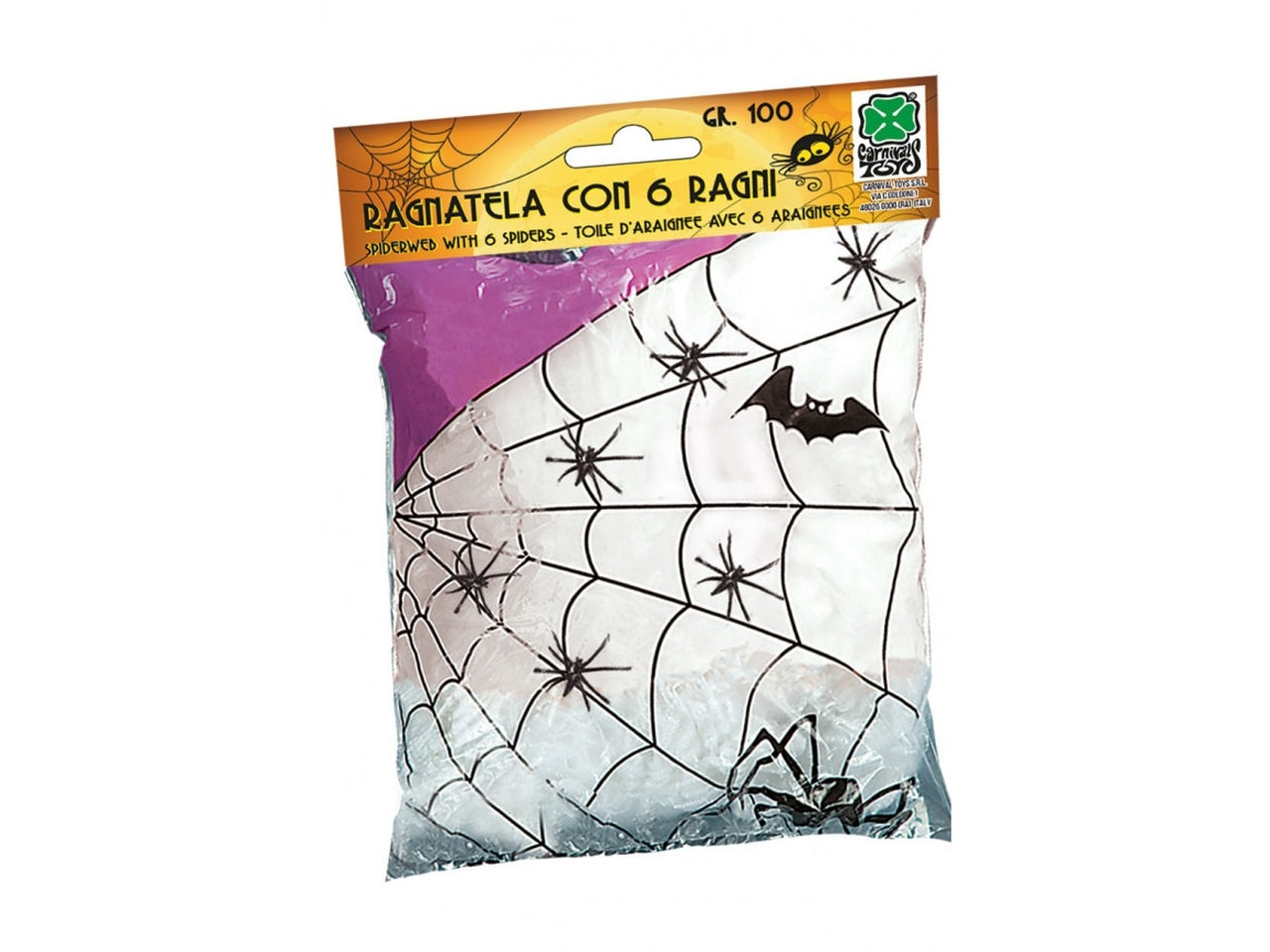 Ragnatela bianca con 6 ragni 100gr