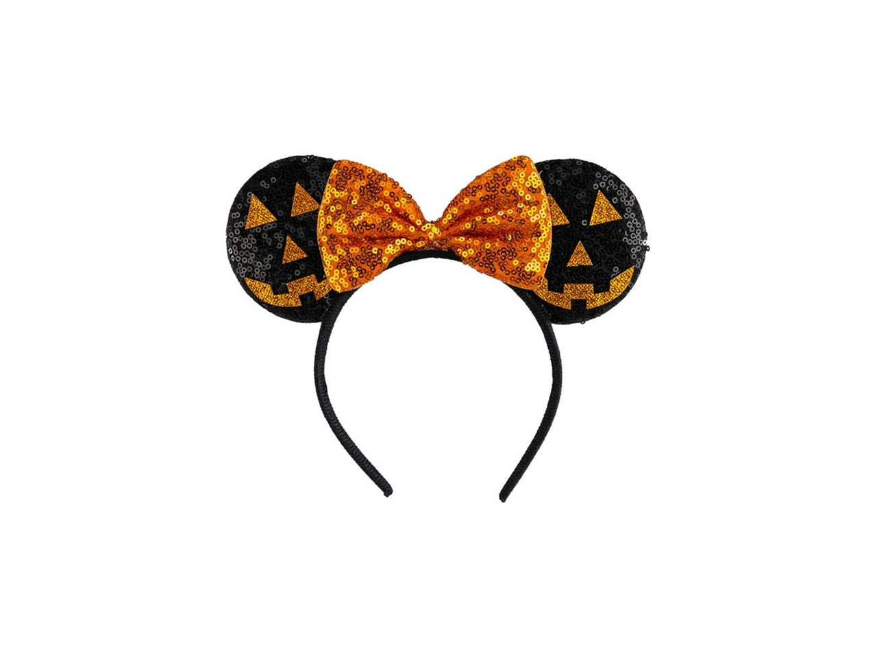 Cerchietto topolina zucchette con fiocco arancione