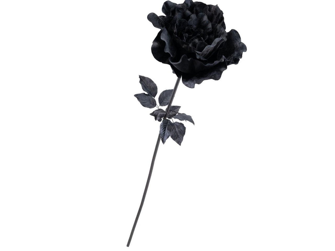 Rosa nera gigante in vellutino con stelo 150cm