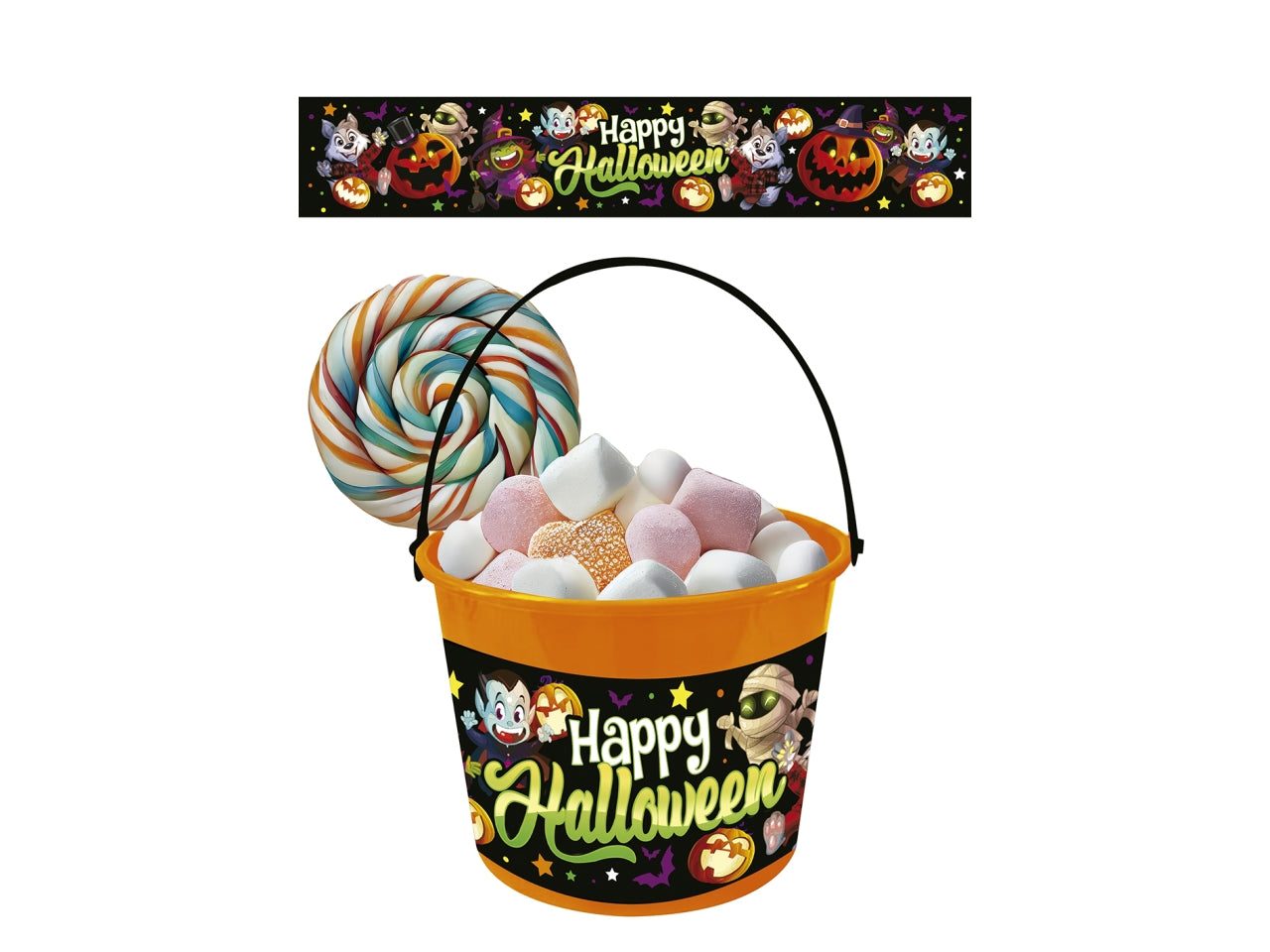 Cestino happy halloween 18x16cm