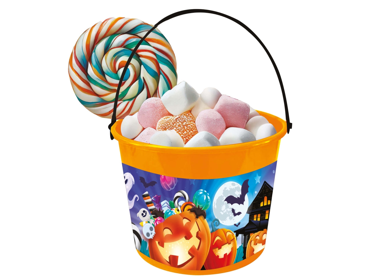 Cestino zucche e fantasmi 18x16cm