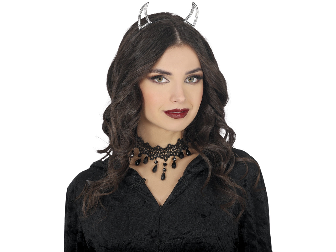 Cerchietto diavoletta argento lucido