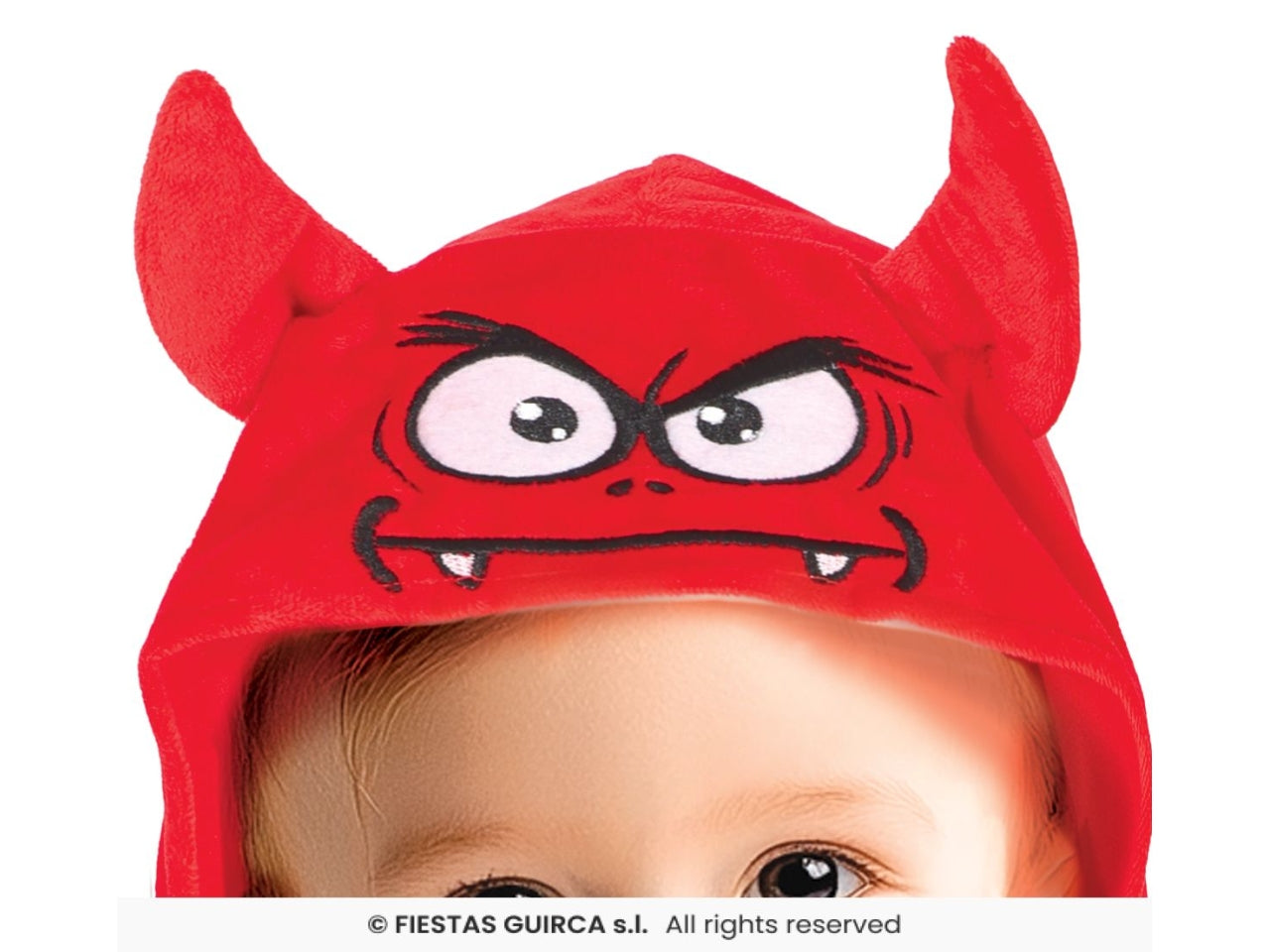 Costume poncho baby demone rosso 18/24 mesi
