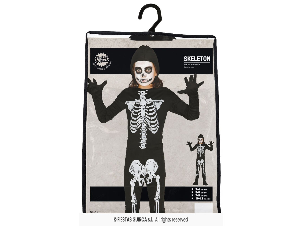 Costume scheletro 3/4anni