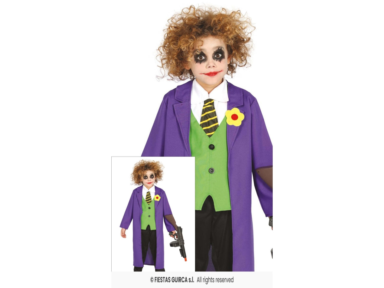 Costume buffone pazzo 3/4 anni