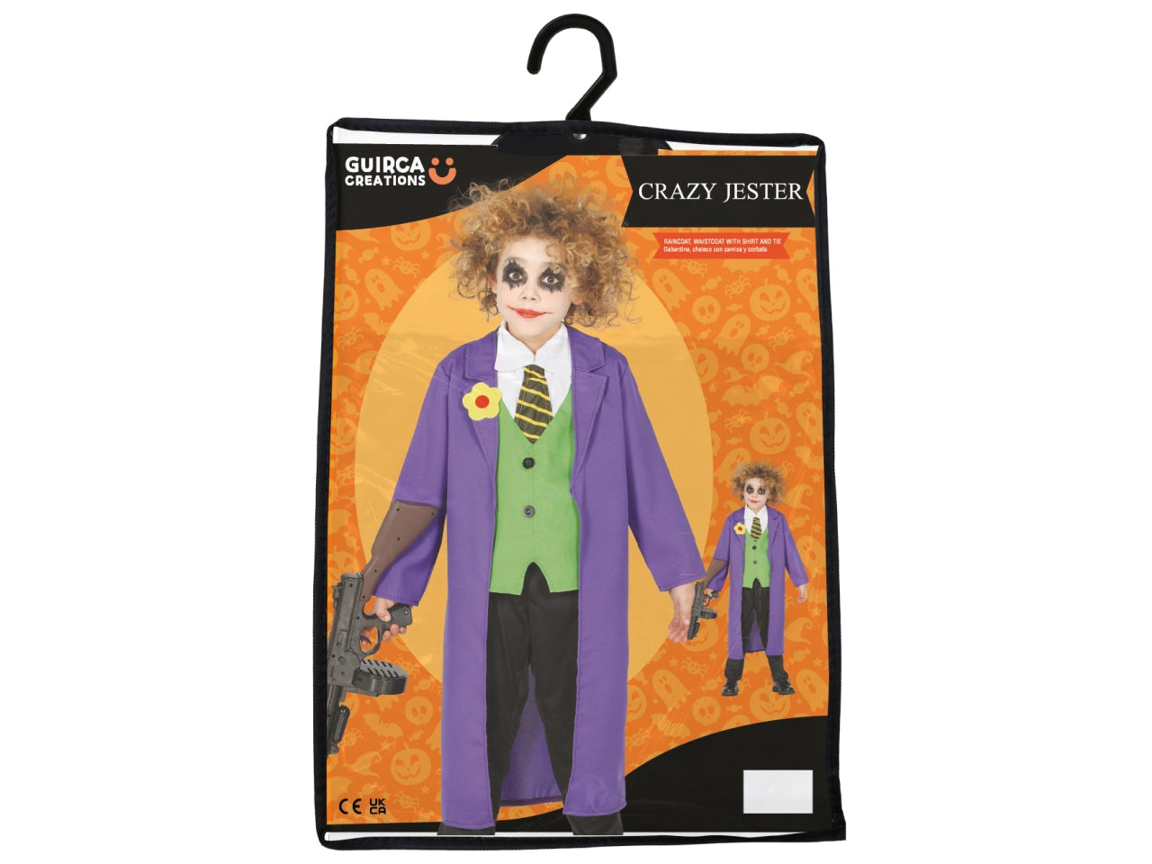 Costume buffone pazzo 3/4 anni