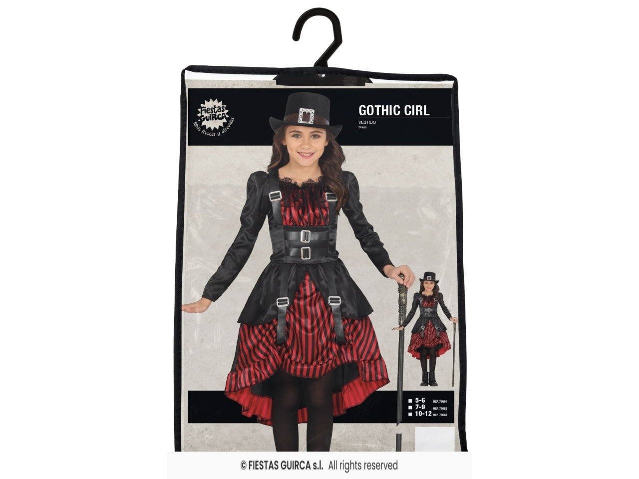 Costume gothic girl 5/6 anni