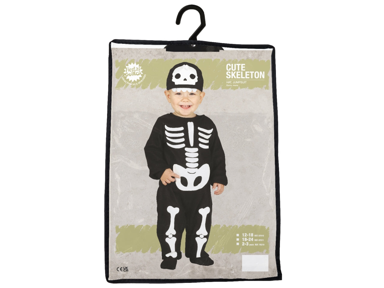 Costume baby scheletro carino 18/24 mesi