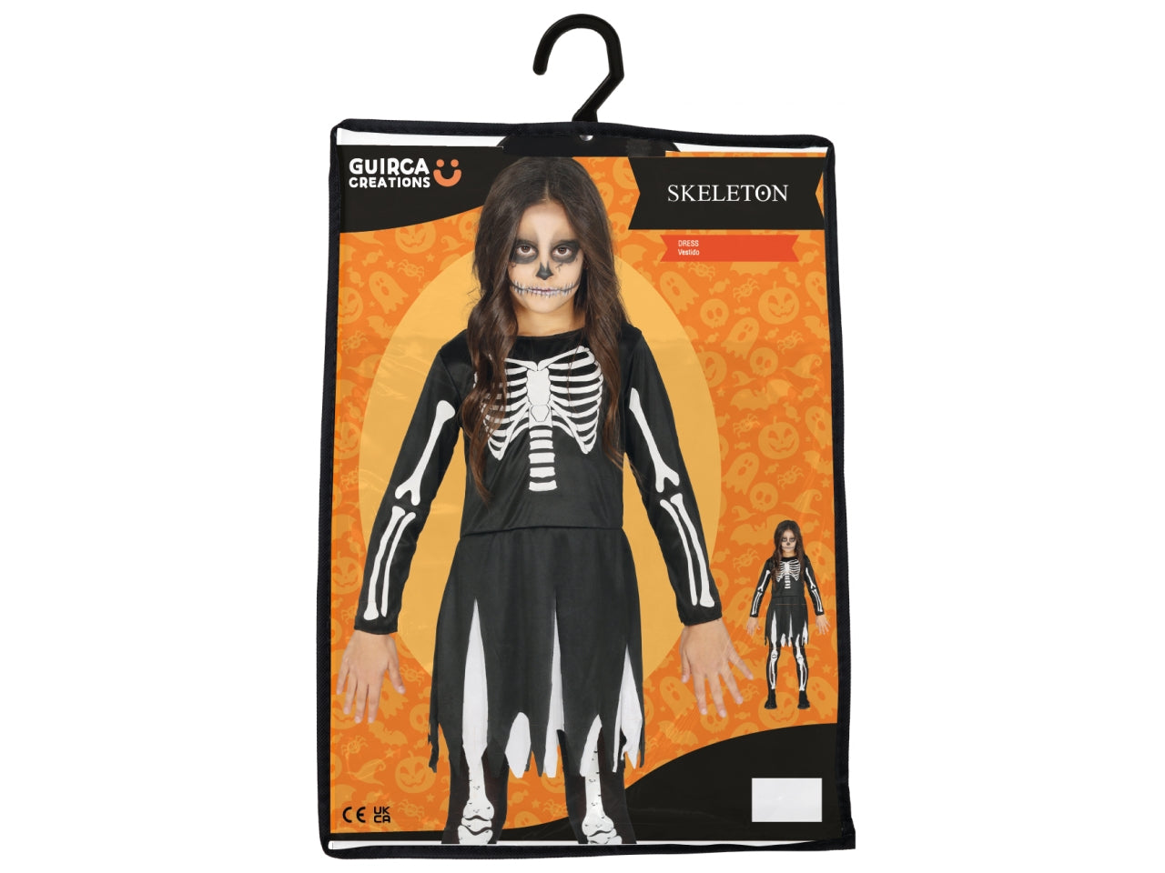 Costume scheletro bimba 5/6 anni