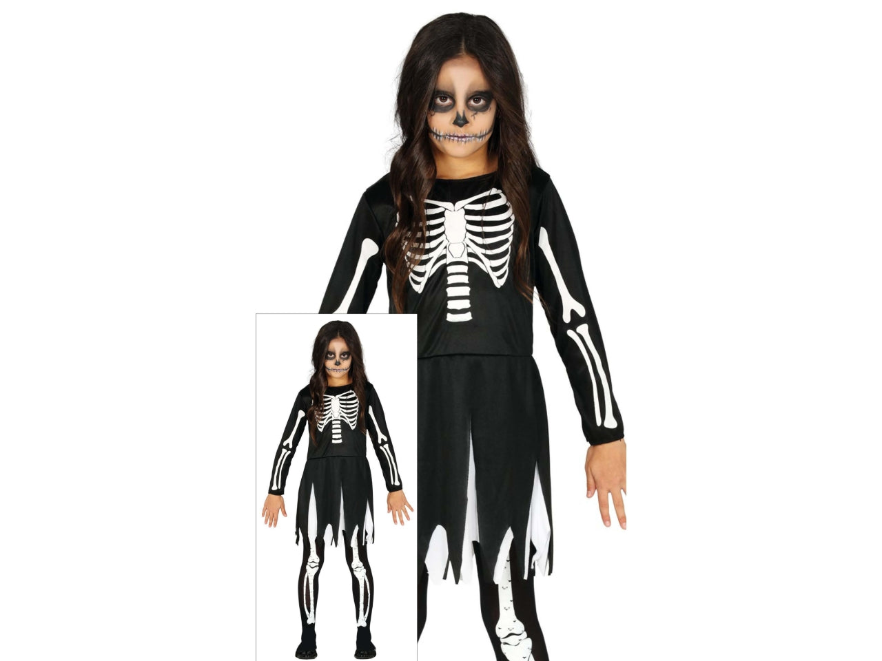 Costume scheletro bimba 7/9 anni