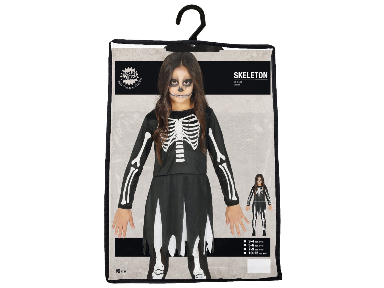 Costume scheletro bimba 7/9 anni