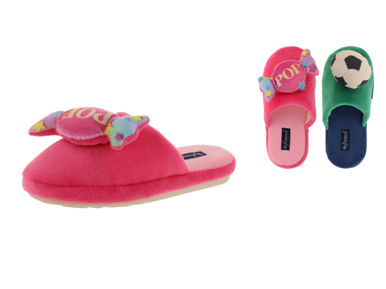 Pantofola baby Roma I UB29 di colore fucsia_verde taglia 28/37
