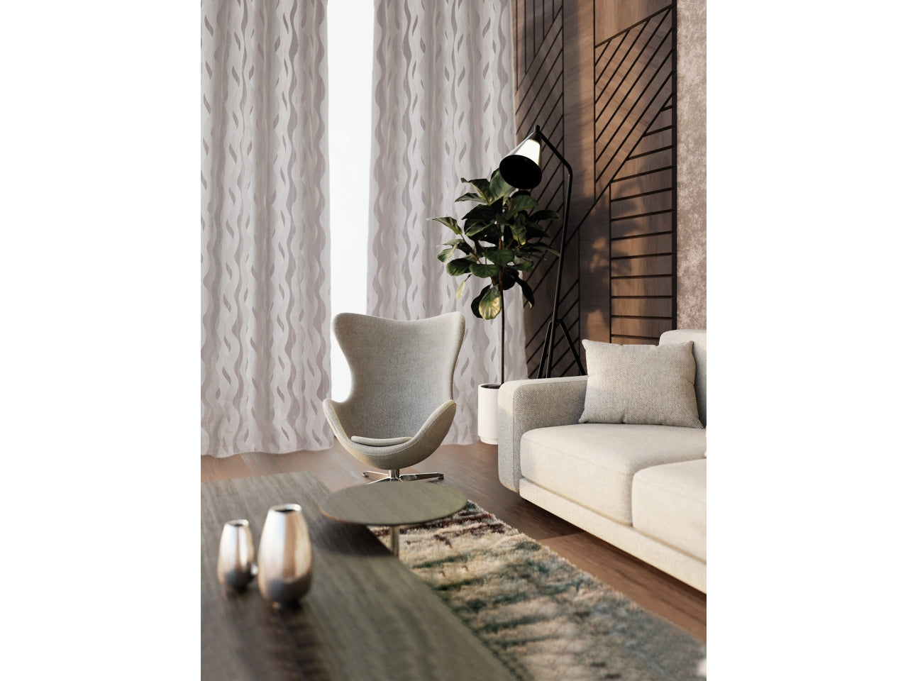 Sarli pannello tenda devoreh con borchie 140x280cm di colore grigio