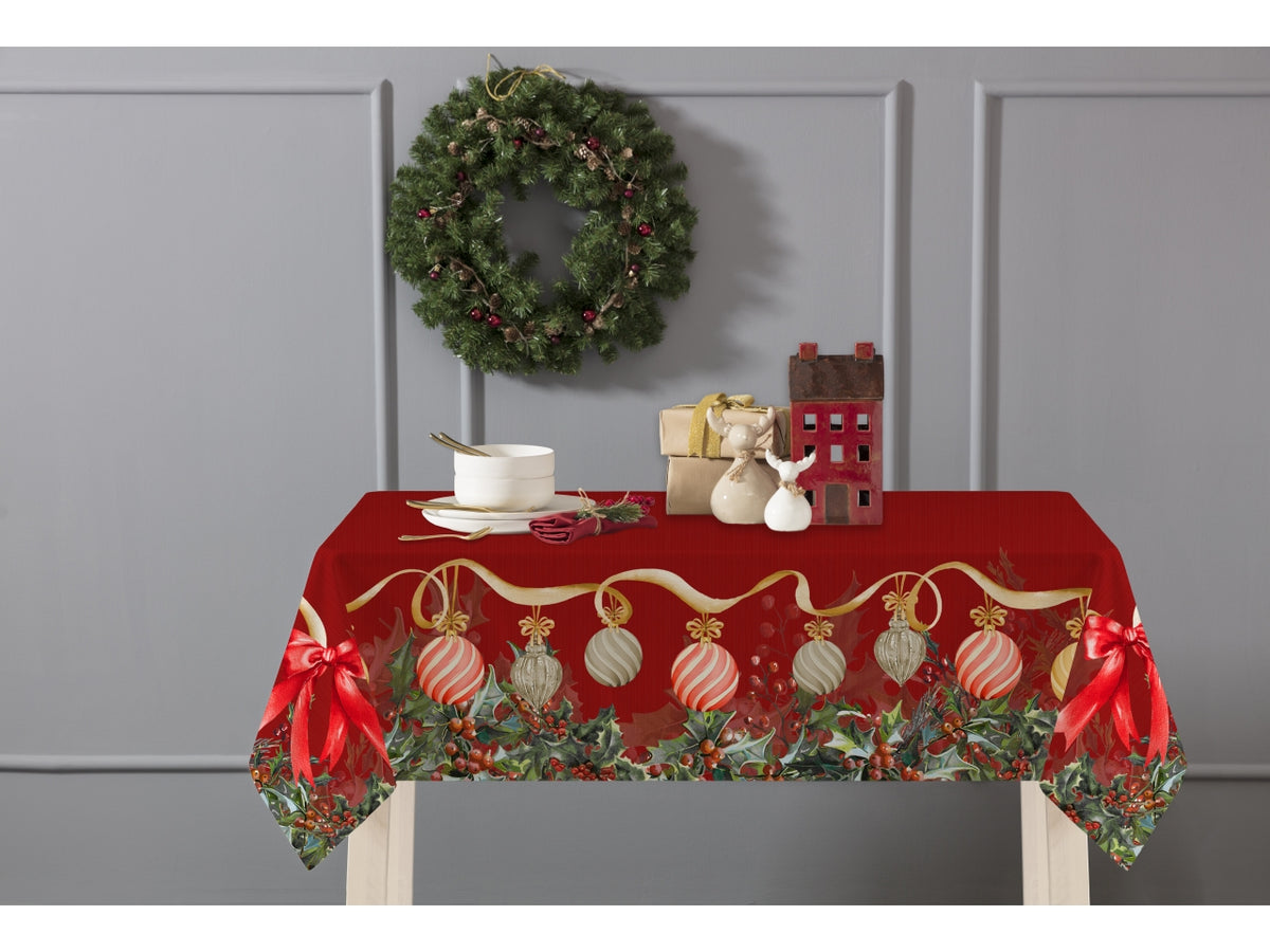 Flake tovaglia stampa digitale 140x360cm di colore rosso