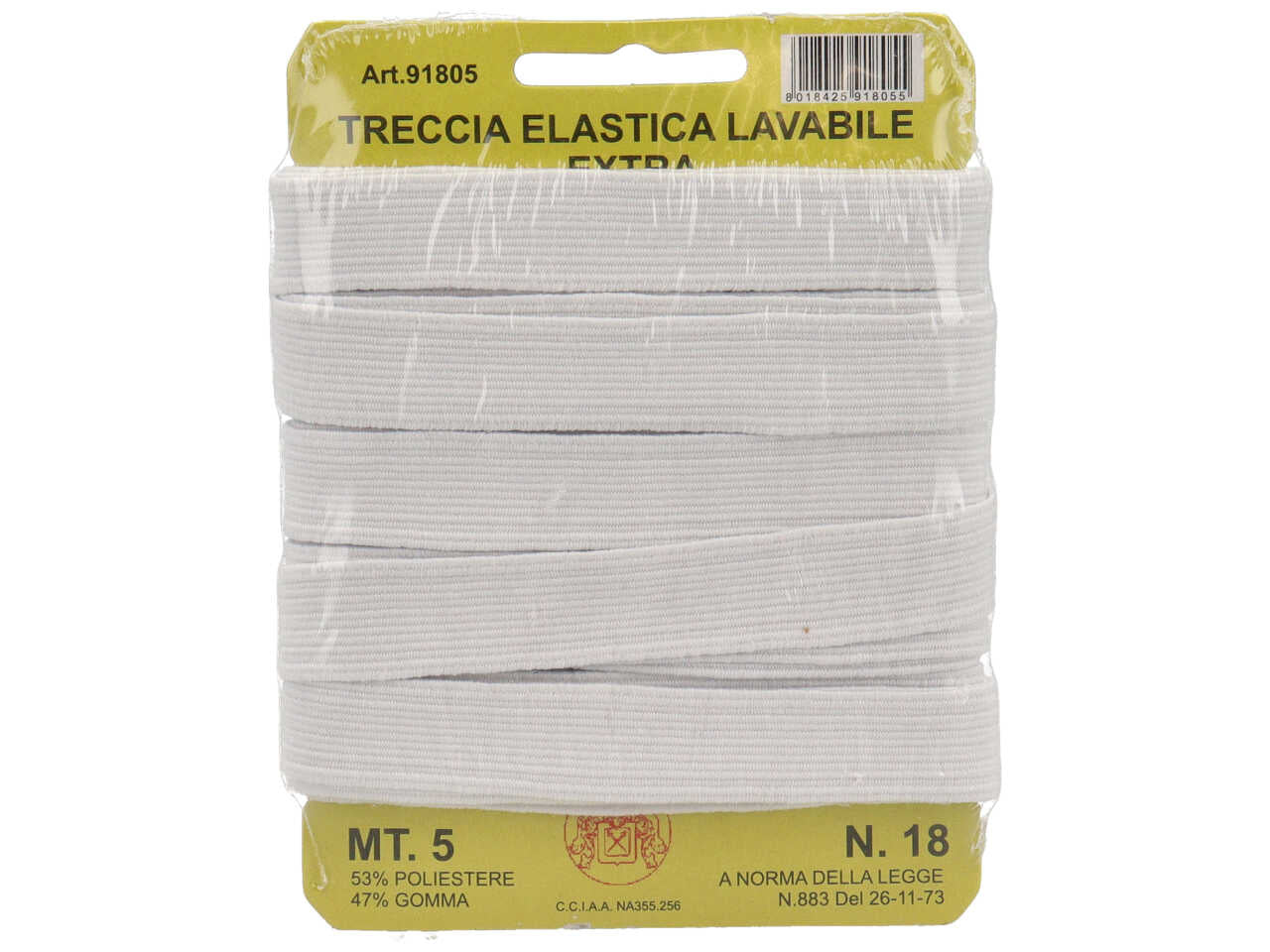 Treccia elastica lavabile n.18 5 metri