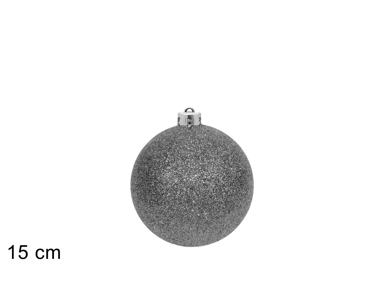 Palla 15cm glitterata argento
