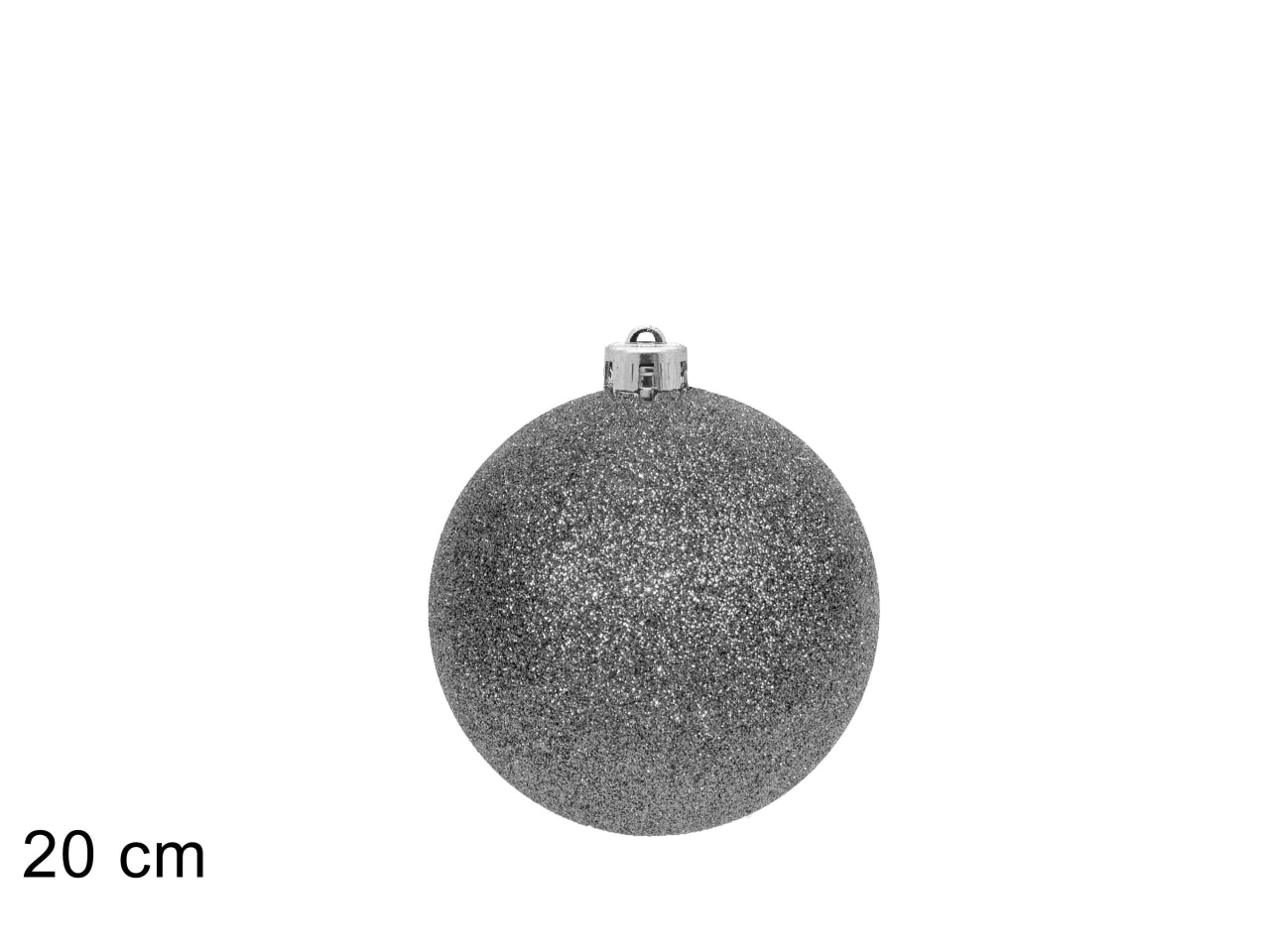 Palla 20cm glitterata argento