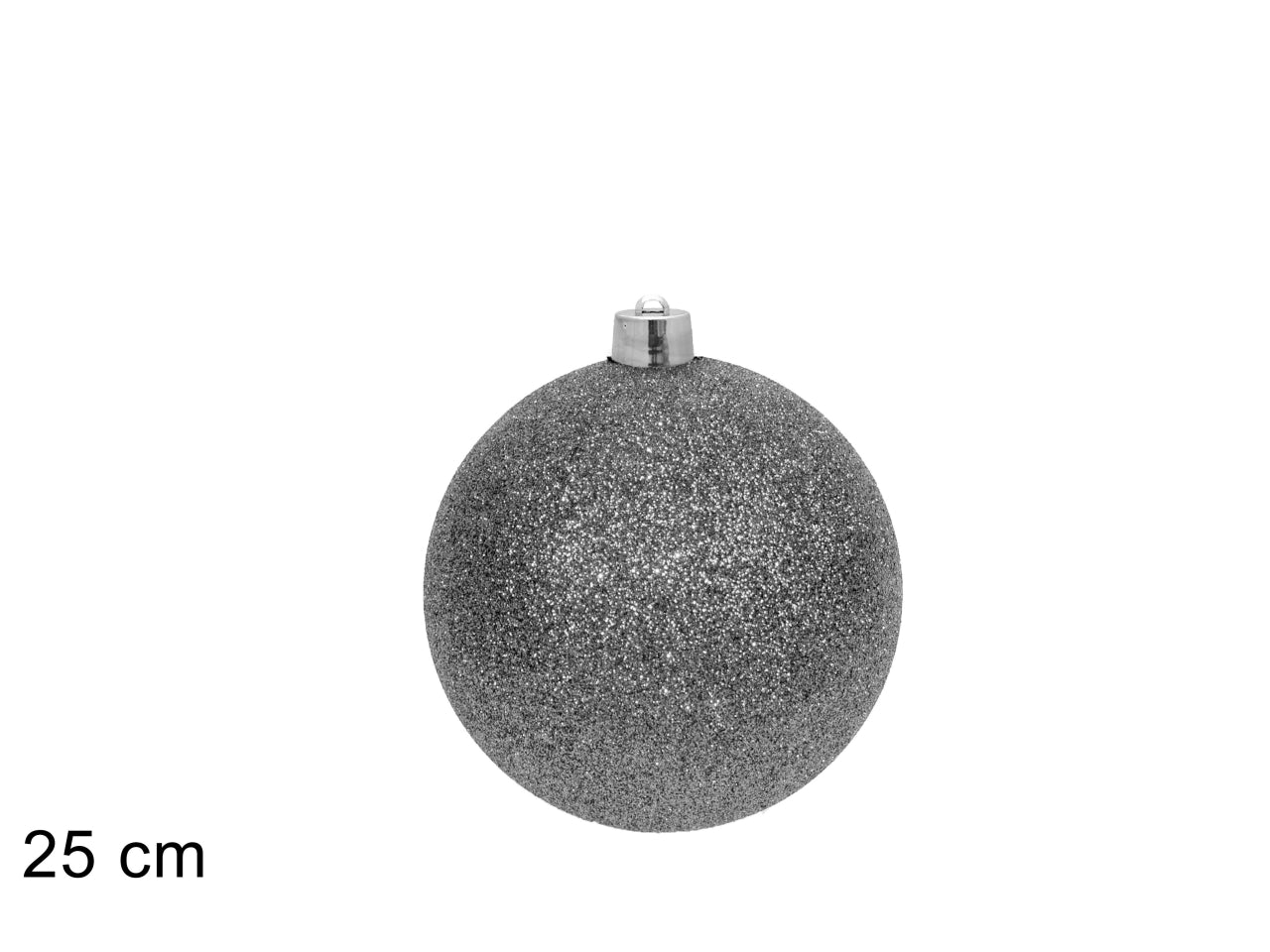 Palla 25cm glitterata argento