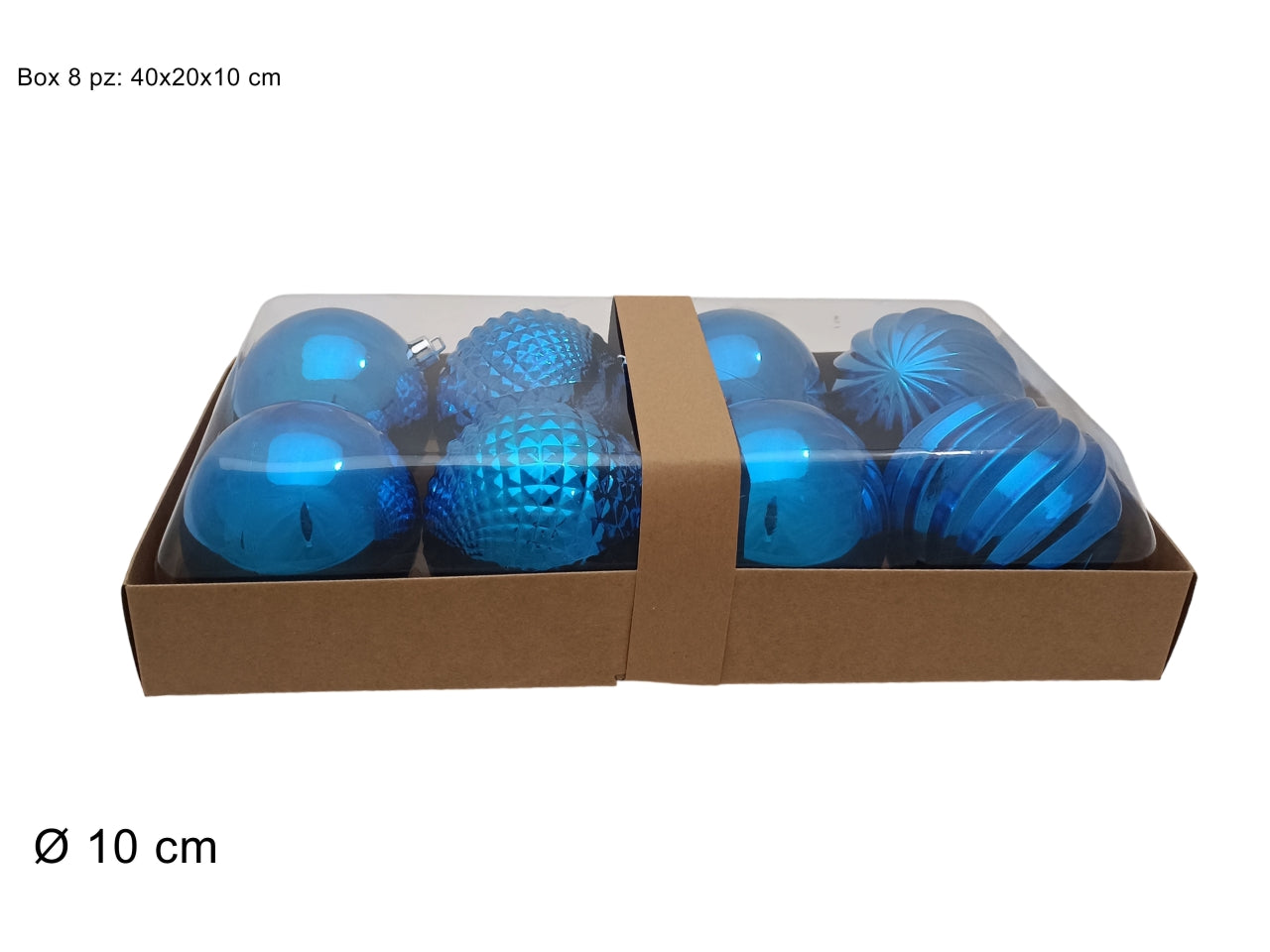 Palla 10cm in confezione da 8 pezzi  modelli assortiti blu