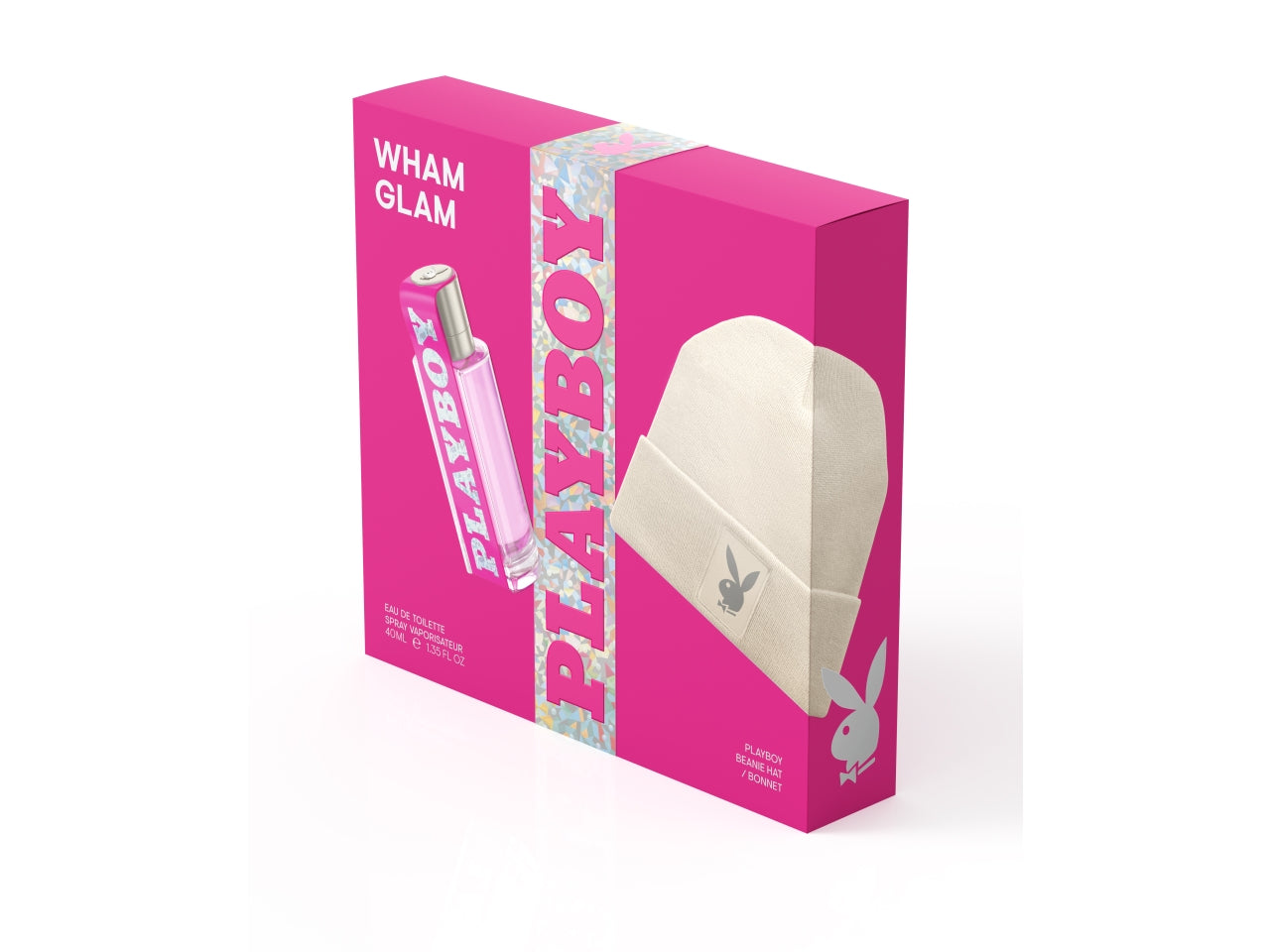 Playboy wham glam, confezione con edt 40ml + cappello