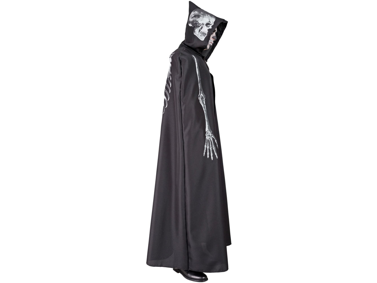 Mantello con cappuccio scheletro 150cm