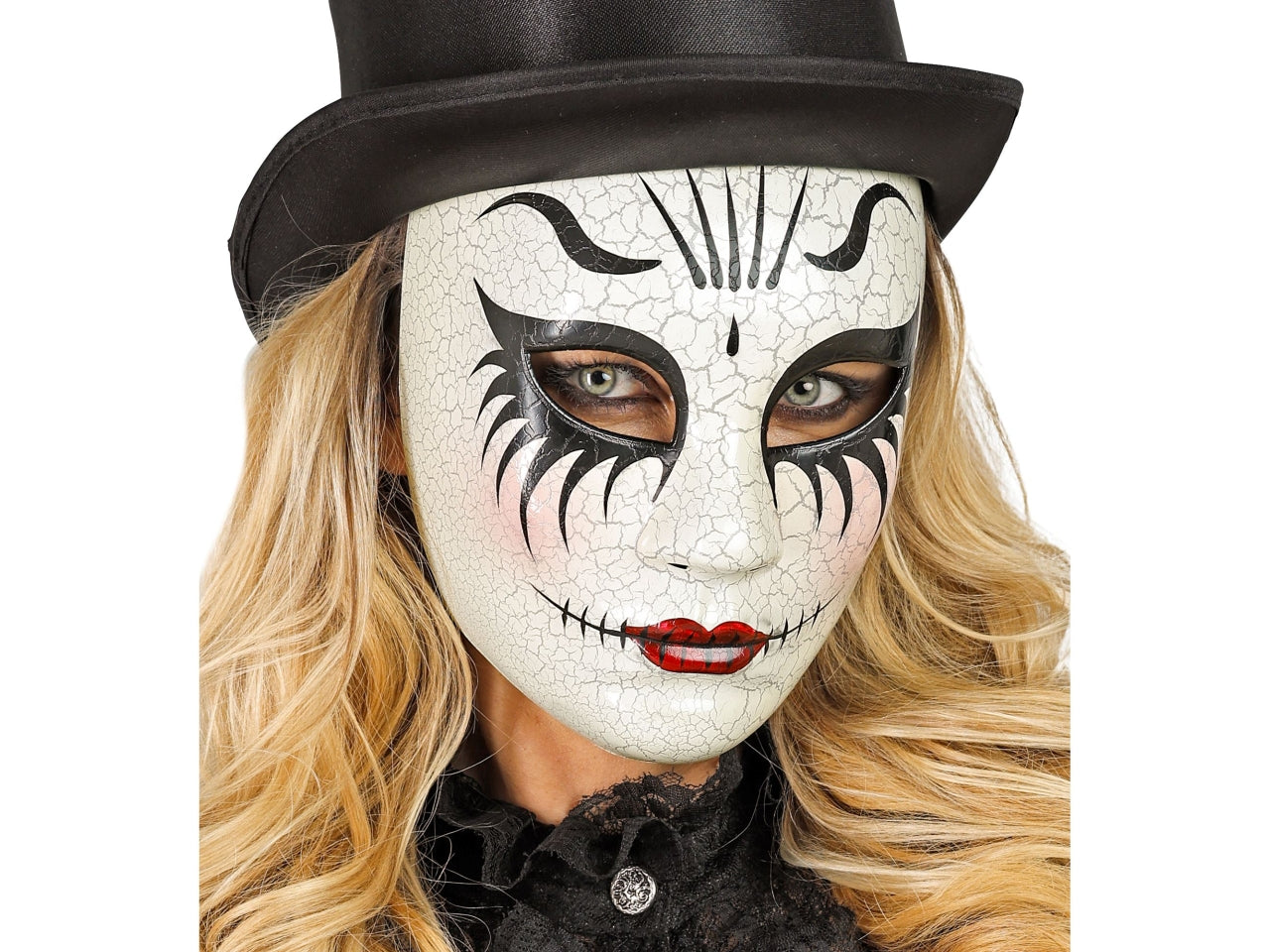 Maschera commedia dell'arte donna incrinata