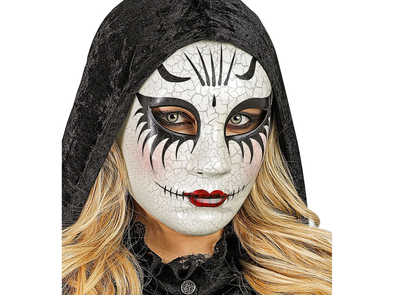 Maschera commedia dell'arte donna incrinata