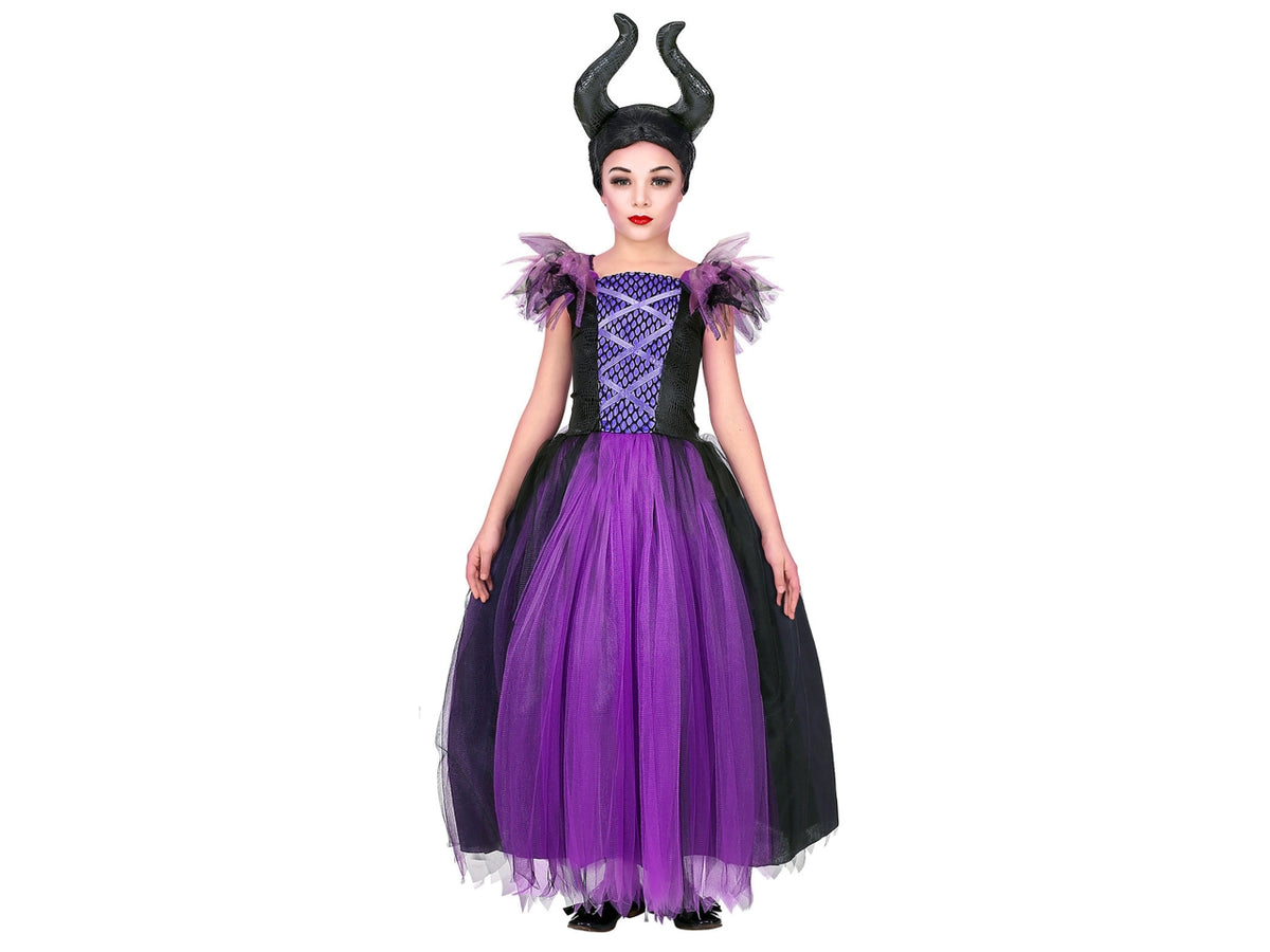 Costume malefica 104cm 2-3anni composto da vestito e copricapo