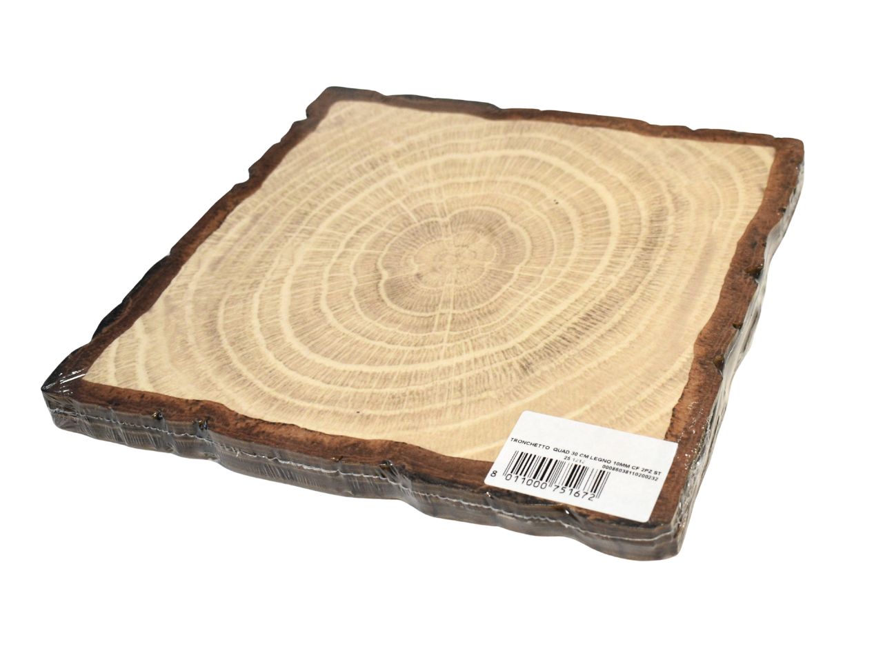 Tronchetto legno 30x30cm in confezione da 2 pezzi legno chiaro