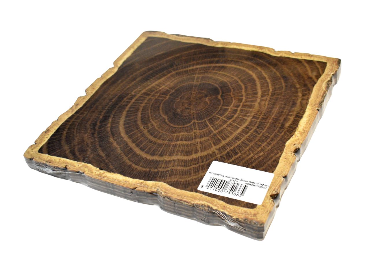 Tronchetto legno 30x30cm in confezione da 2 pezzi legno scuro