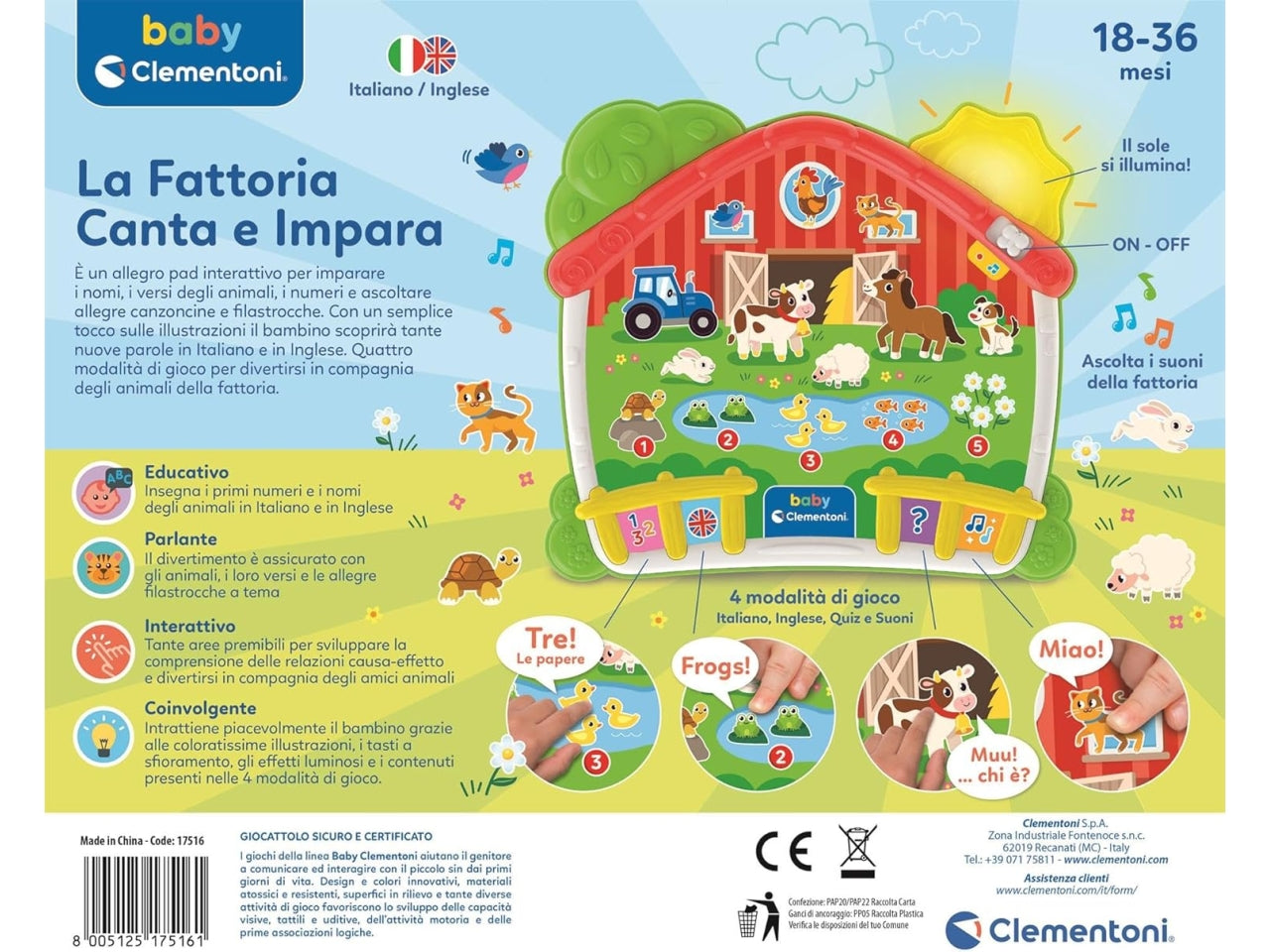 Baby Clementoni La fattoria canta e impara