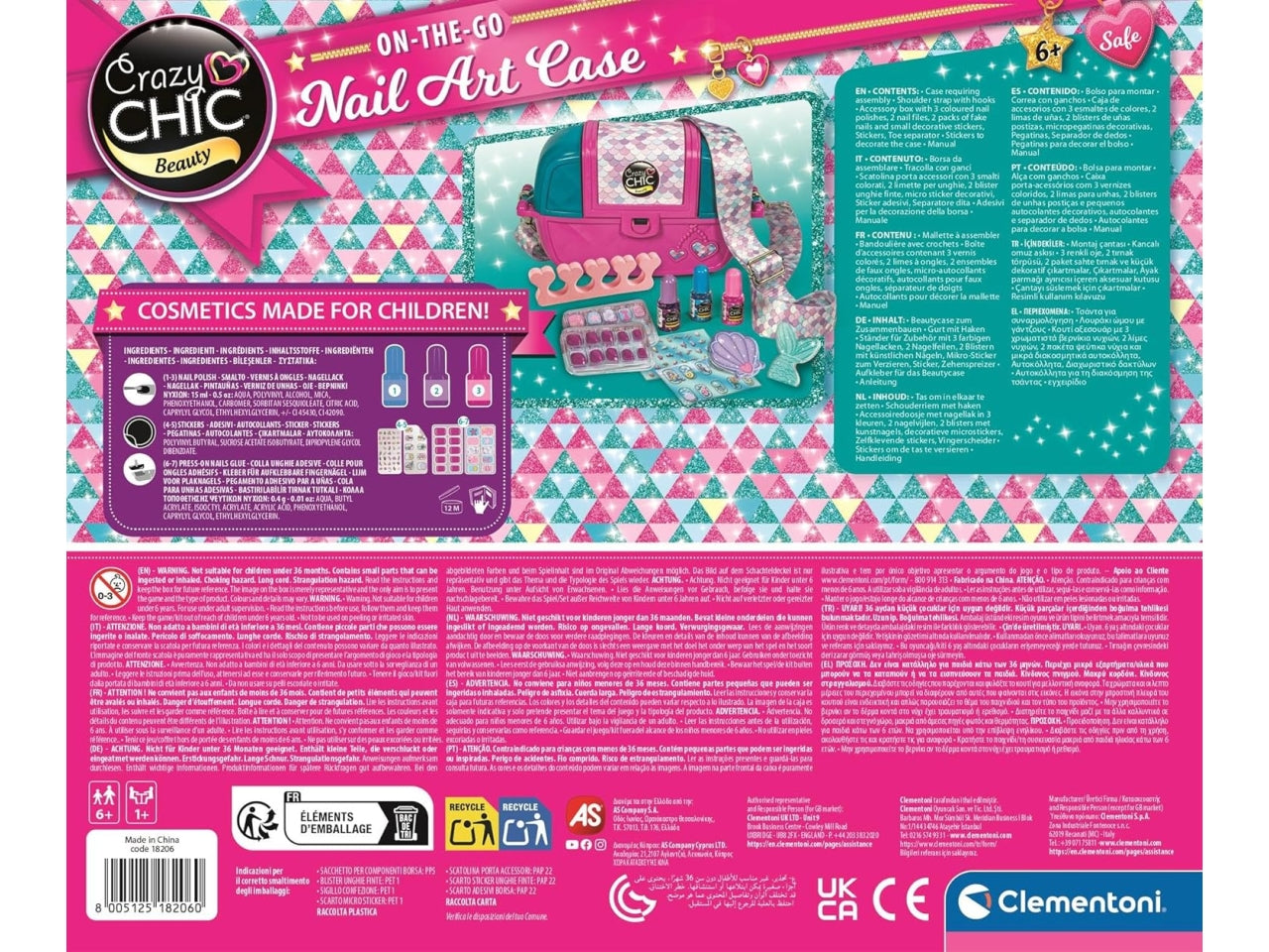 Crazy chic borsa nail art case