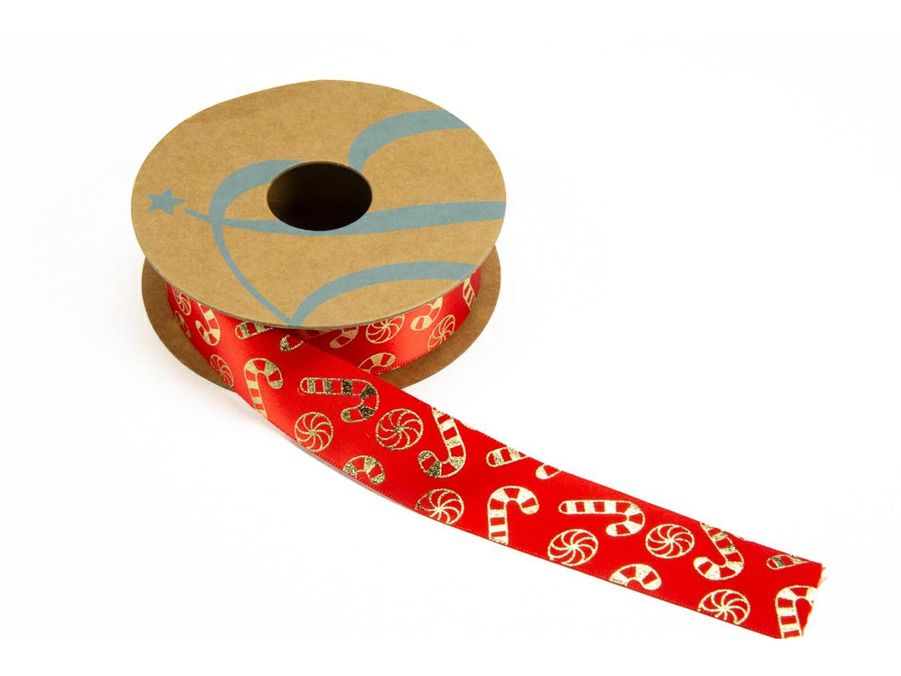 Nastro raso stampa candy 25mmx15mt rosso