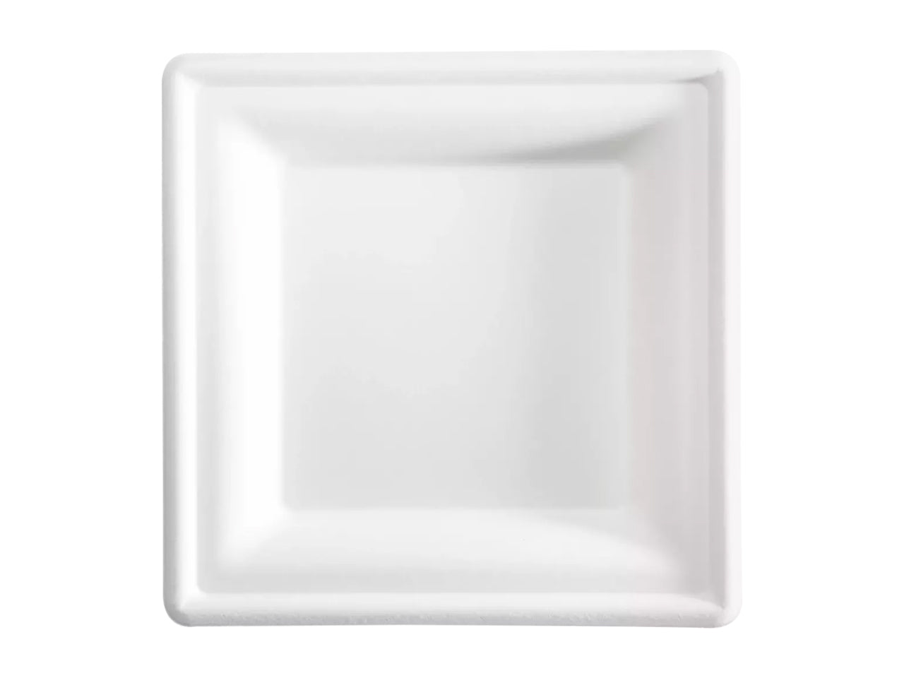 Piatto quadrato piano bagassa 16x16cm la confezione contiene 50 piatti