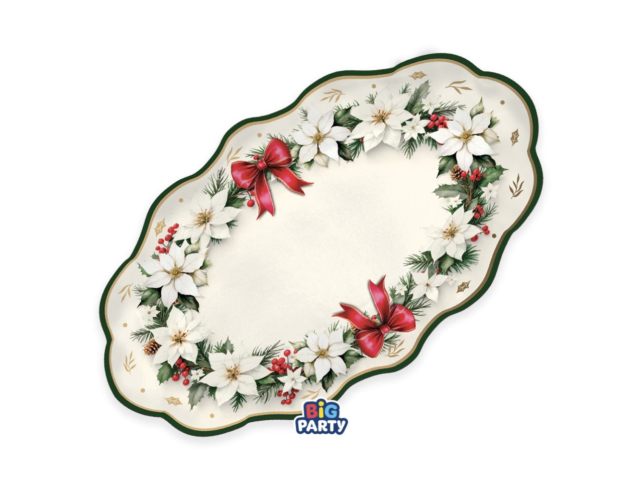 Vintage christmas vassoio 36x20cm in confezione da 2 pezzi