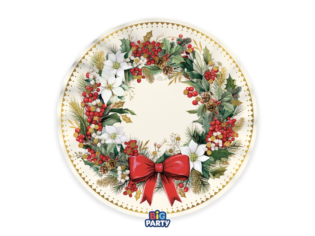 Vintage christmas piatti fondi 24cm in confezione da 6 pezzi