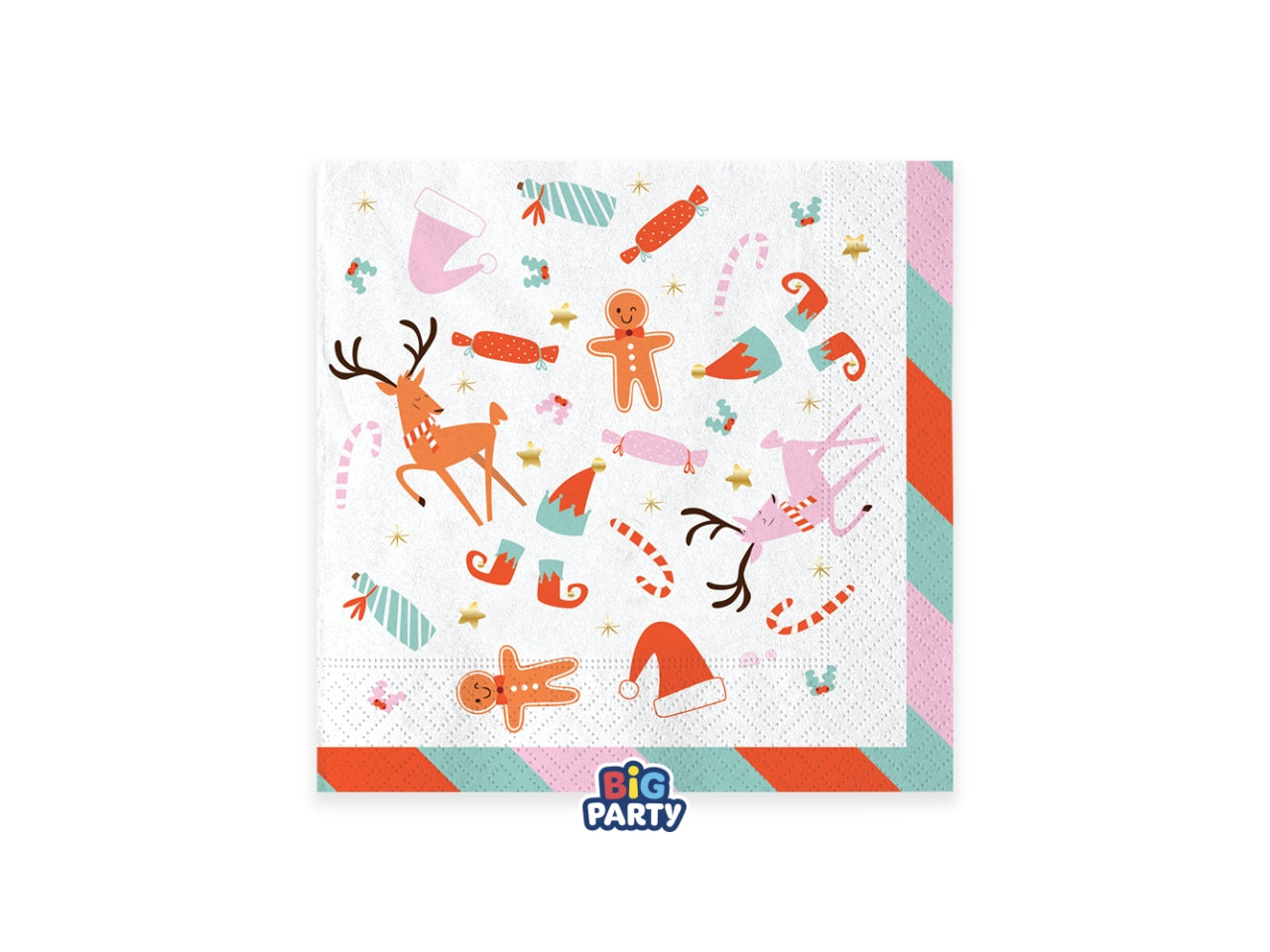 Christmas candy tovaglioli 33x33cm in confezione da 16 pezzi